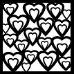 Double heart stencil  8x8